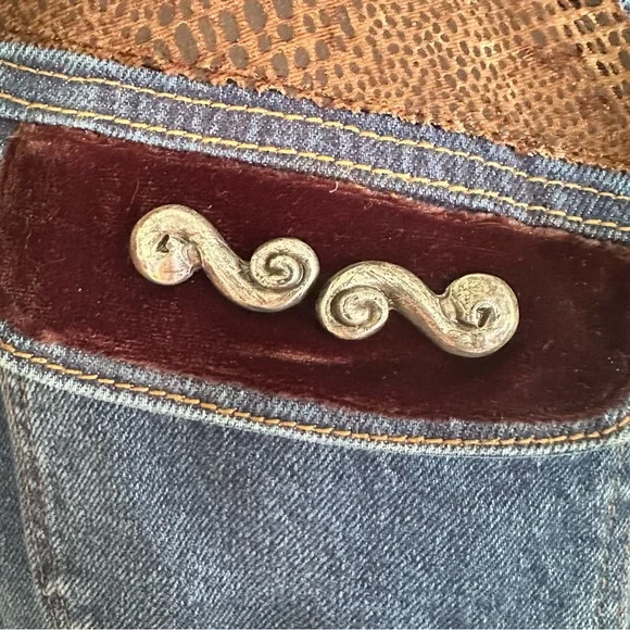 🤠 Vintage Caché Denim Animal Print Button Front Vest - Picture 3 of 5